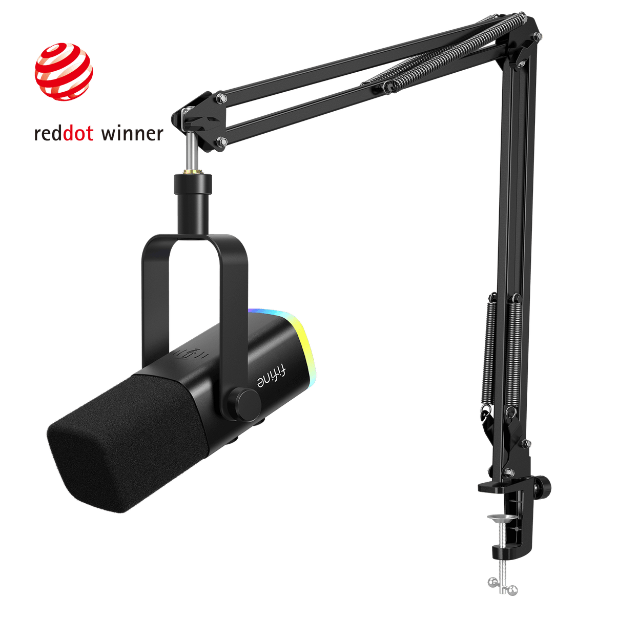 FIFINE AmpliGame AM8T USB XLR dynamic microphone with boom arm