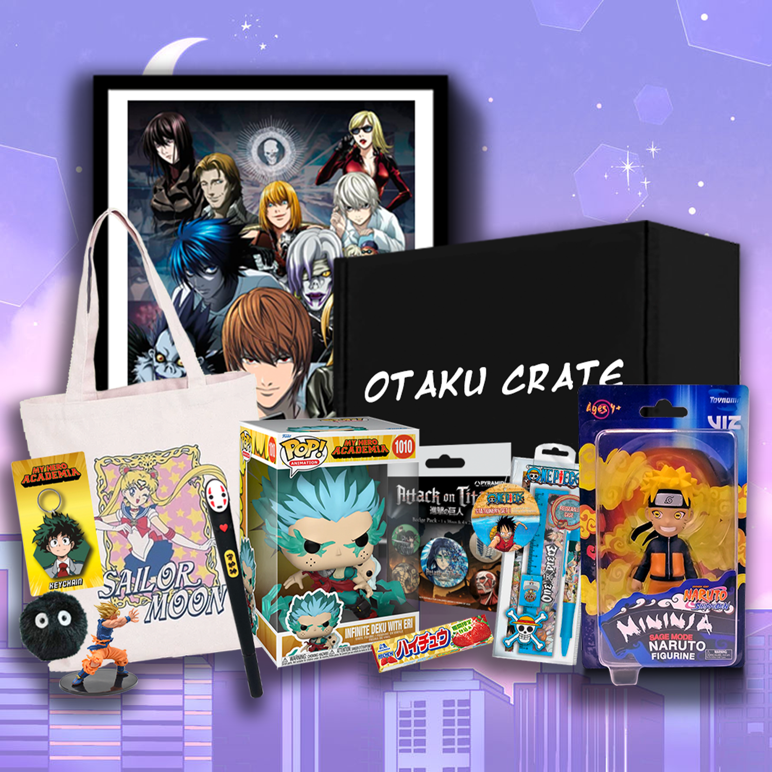 Otaku Crate anime mystery box with themed collectibles